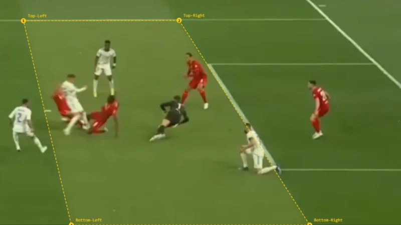 Offside checker perspective calibration box aligned with the penalty area